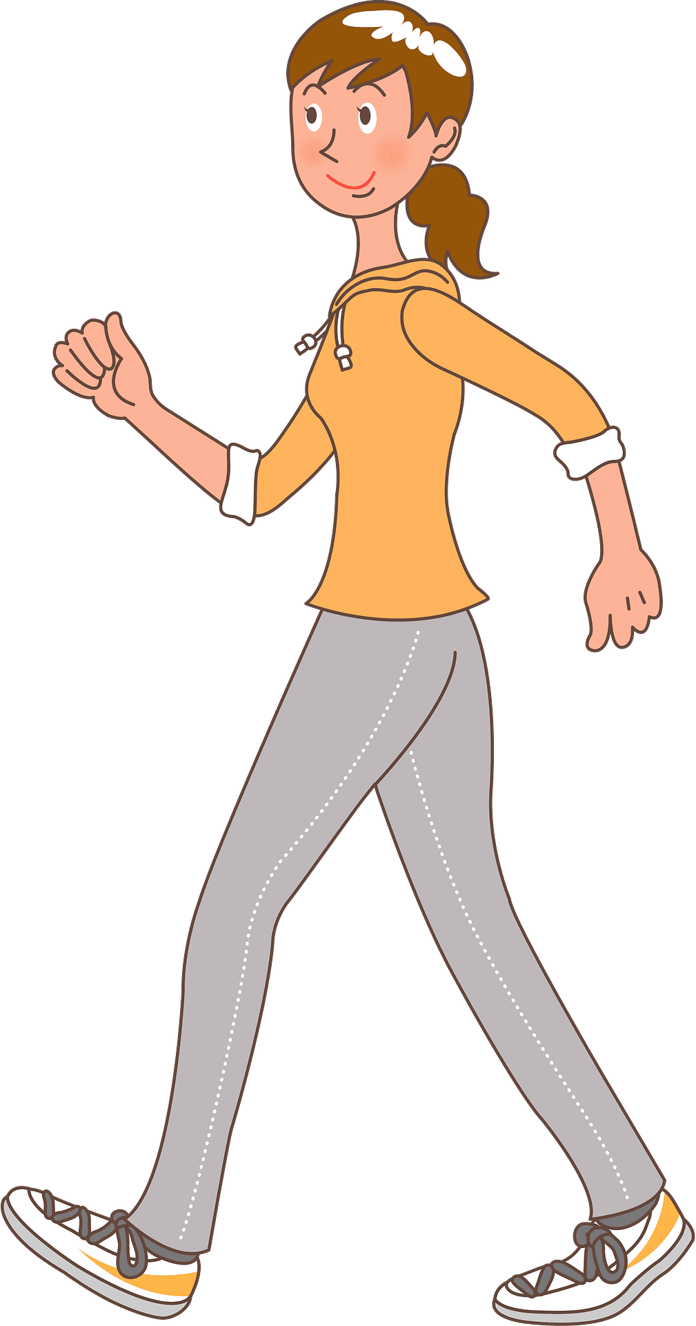 Woman is walking for exercise vector clipart images 2