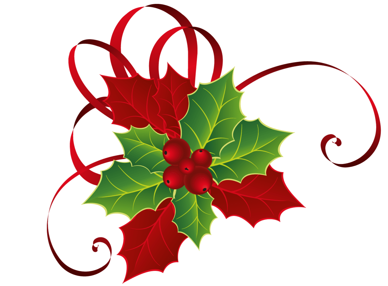 Christmas red green mistletoe picture clipart