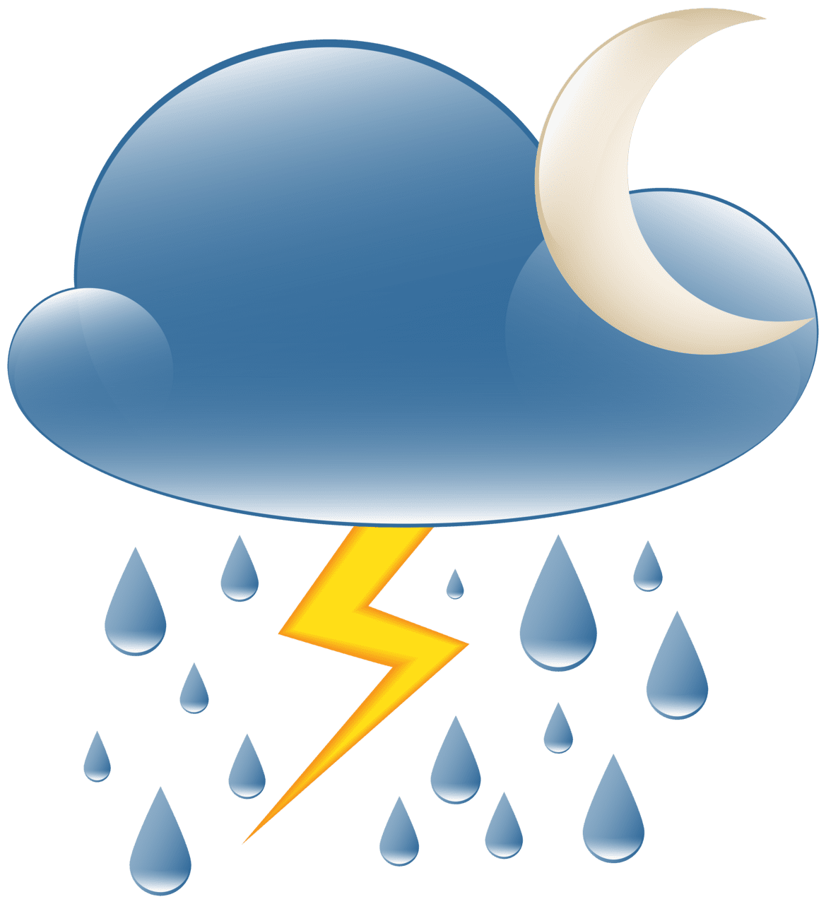 Thundery showers night weather clipart best logo