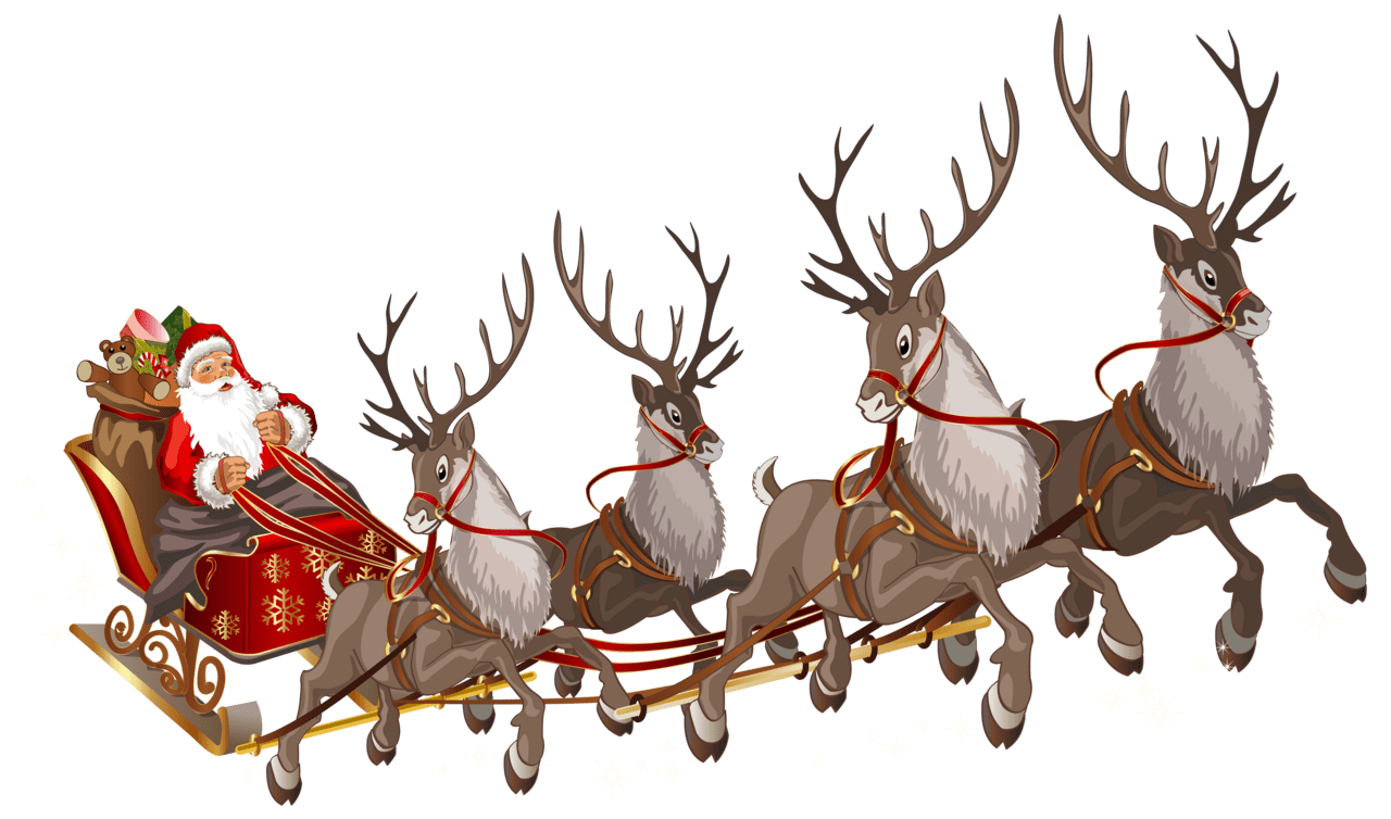 Santa claus with sleigh clipart image