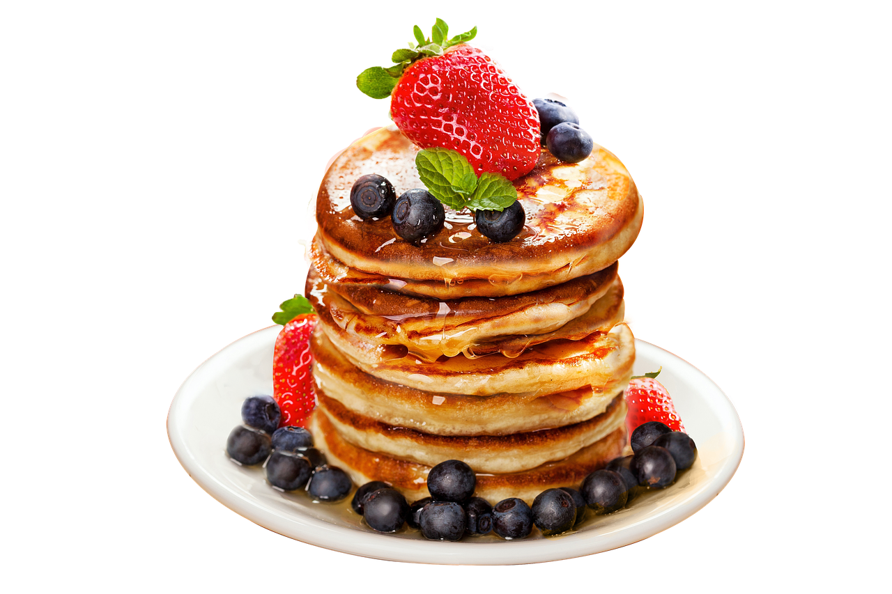 Breakfast blueberry pancake image clipart