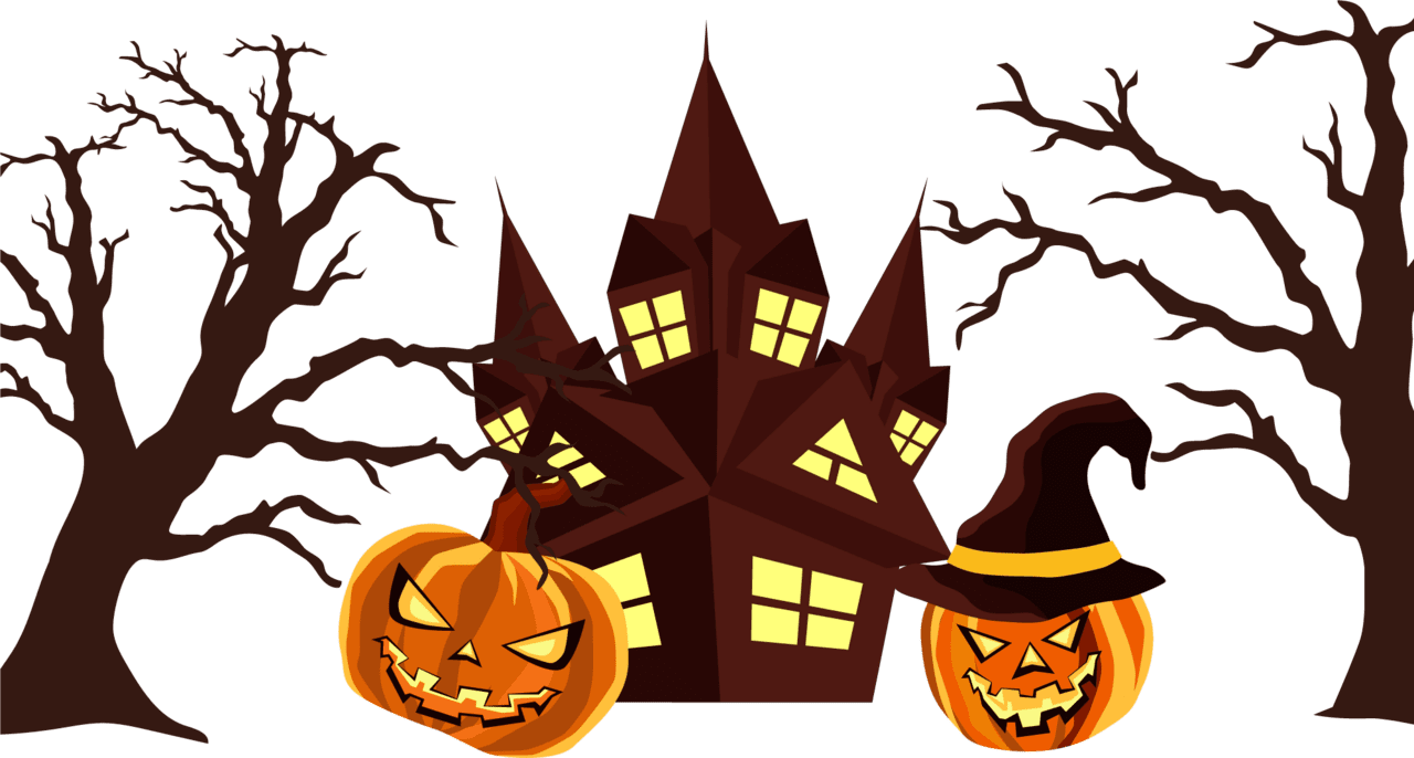 Haunted house happy halloween clipart image