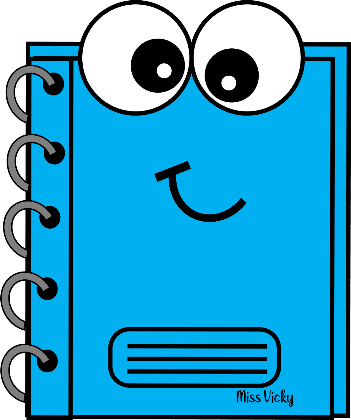 Notebook cuaderno azul clipart free