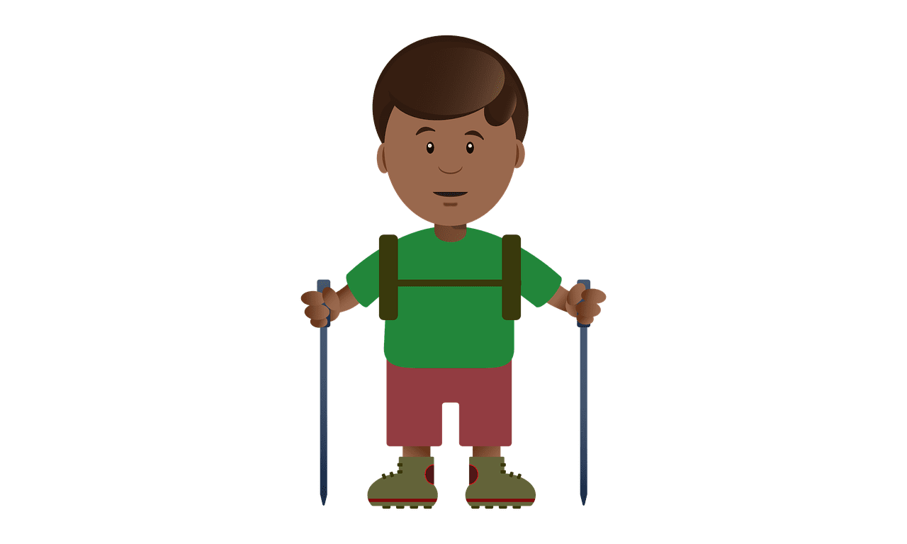 Hiking boy hiker backpack image clipart