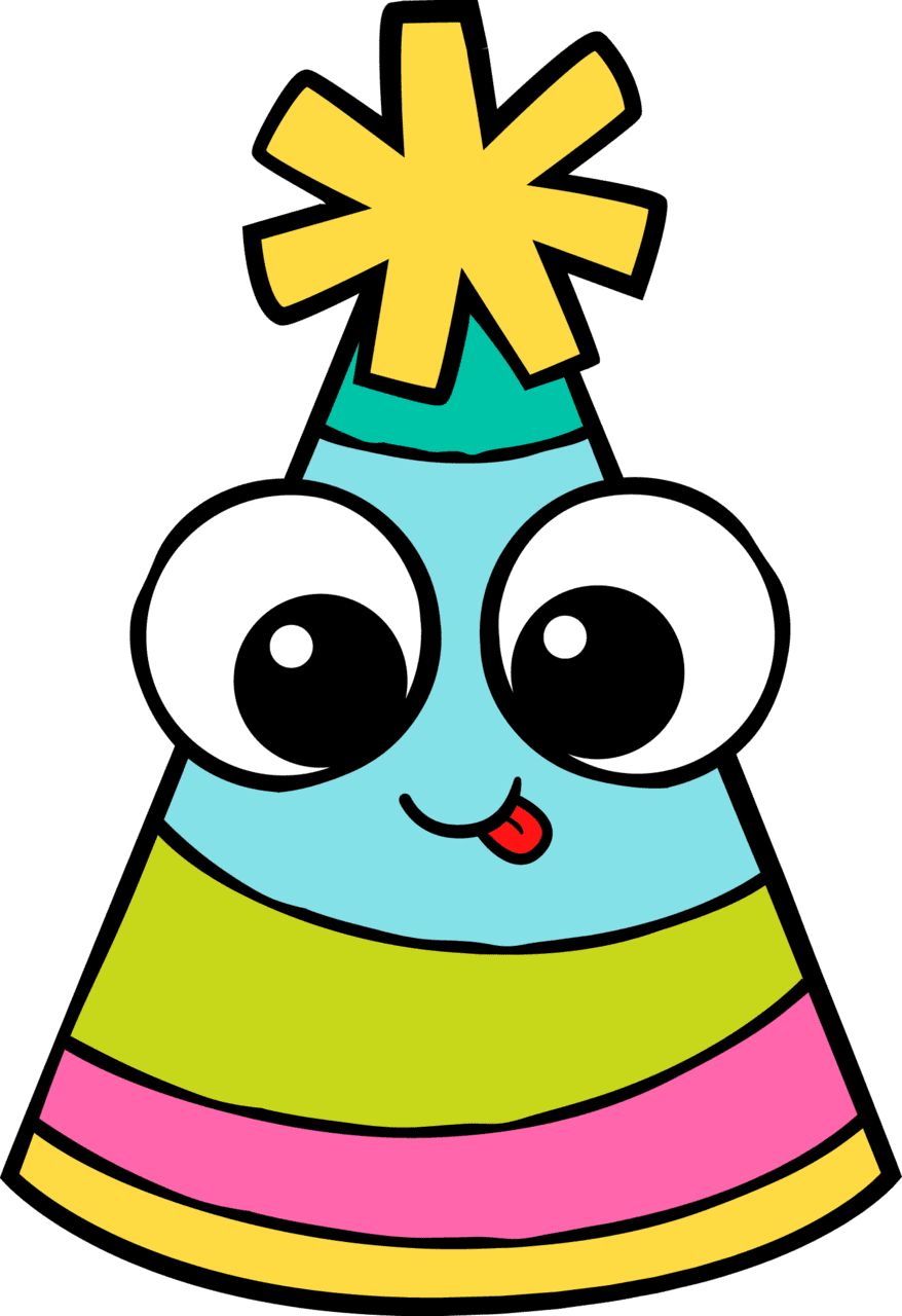 Party hat pin page clipart transparent 4