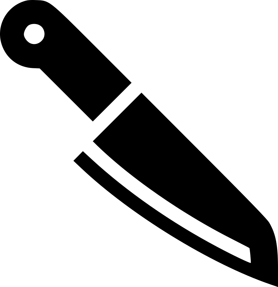 Butcher knife ments clipart black and white image with no background