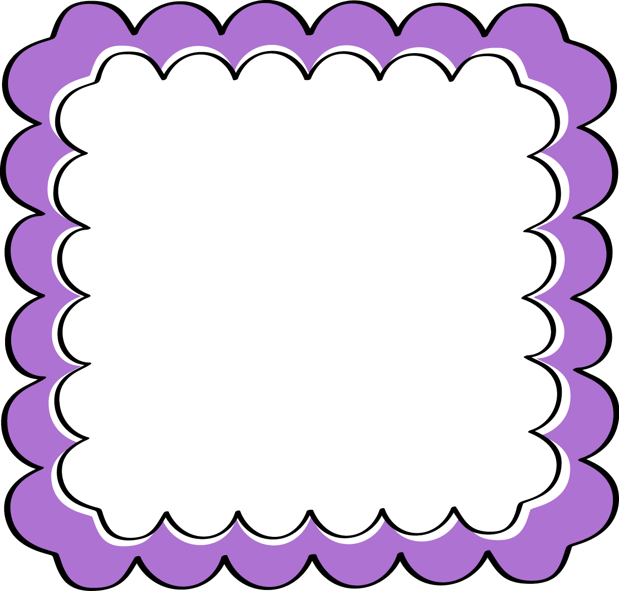 Picture frame purple scalloped clipart frames