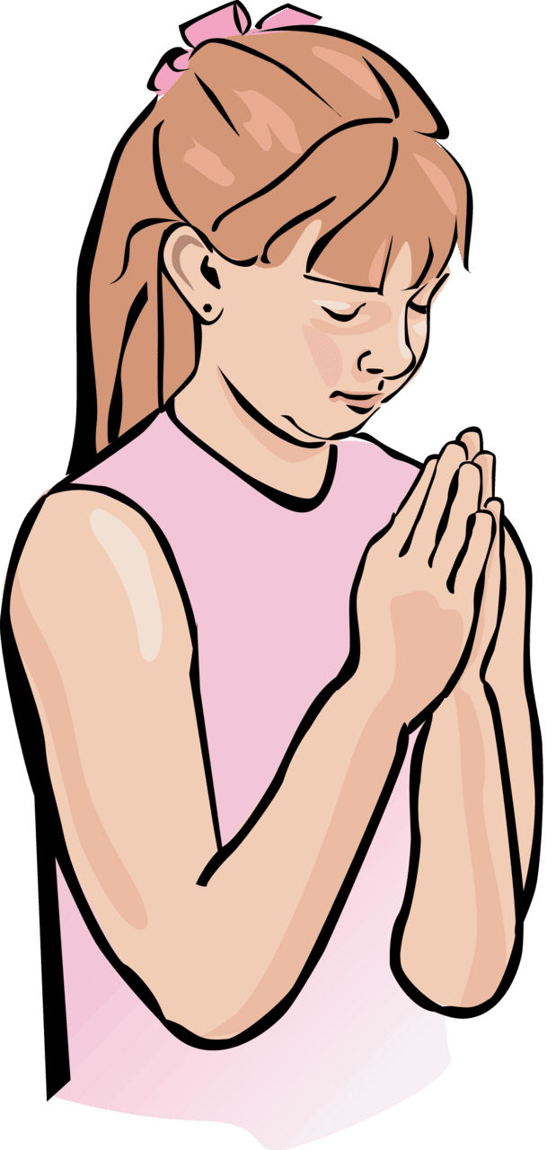 Praying hands child clipart vector