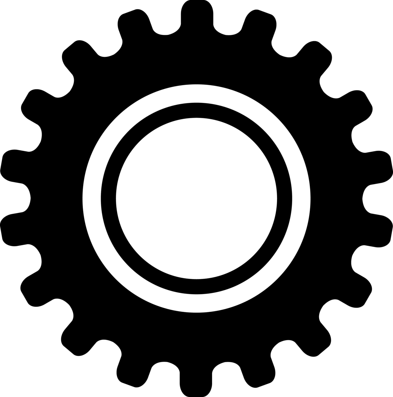 Gear silhouette clipart and vector set