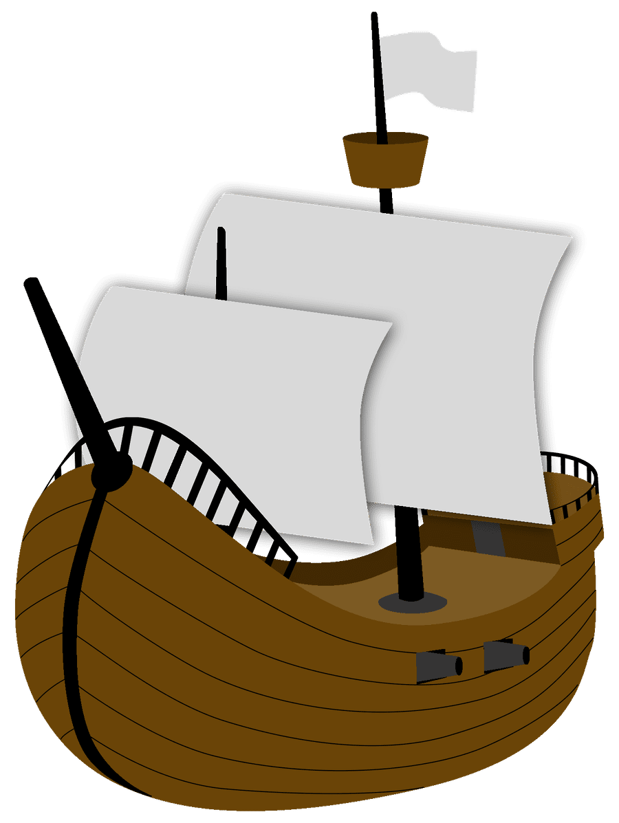 Ship pin page clipart image