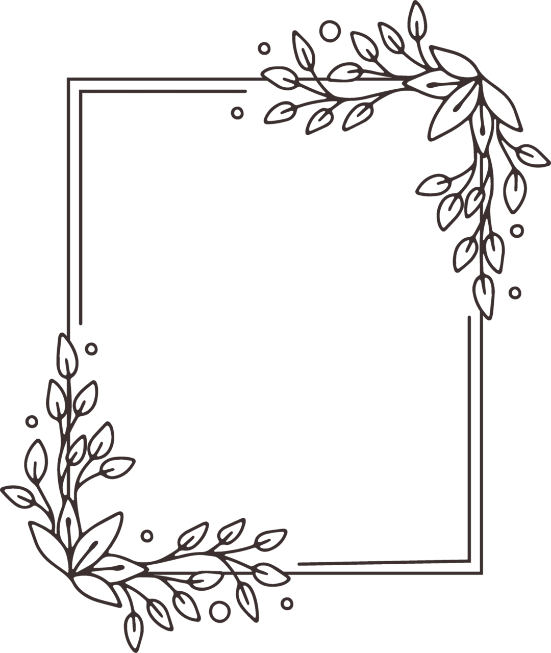 Floral black and white ornate picture frames clipart