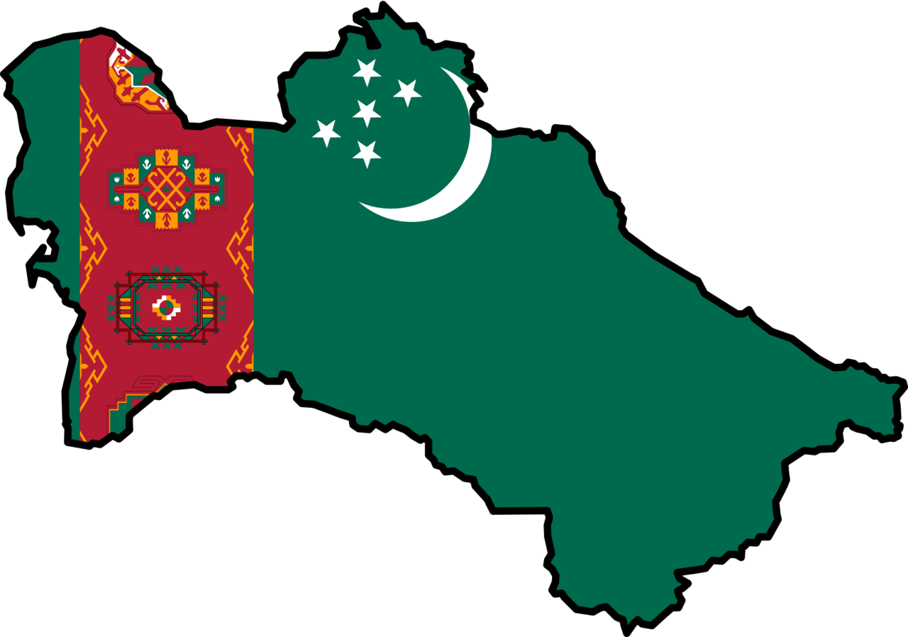 Turkmenistan flag map clipart photo