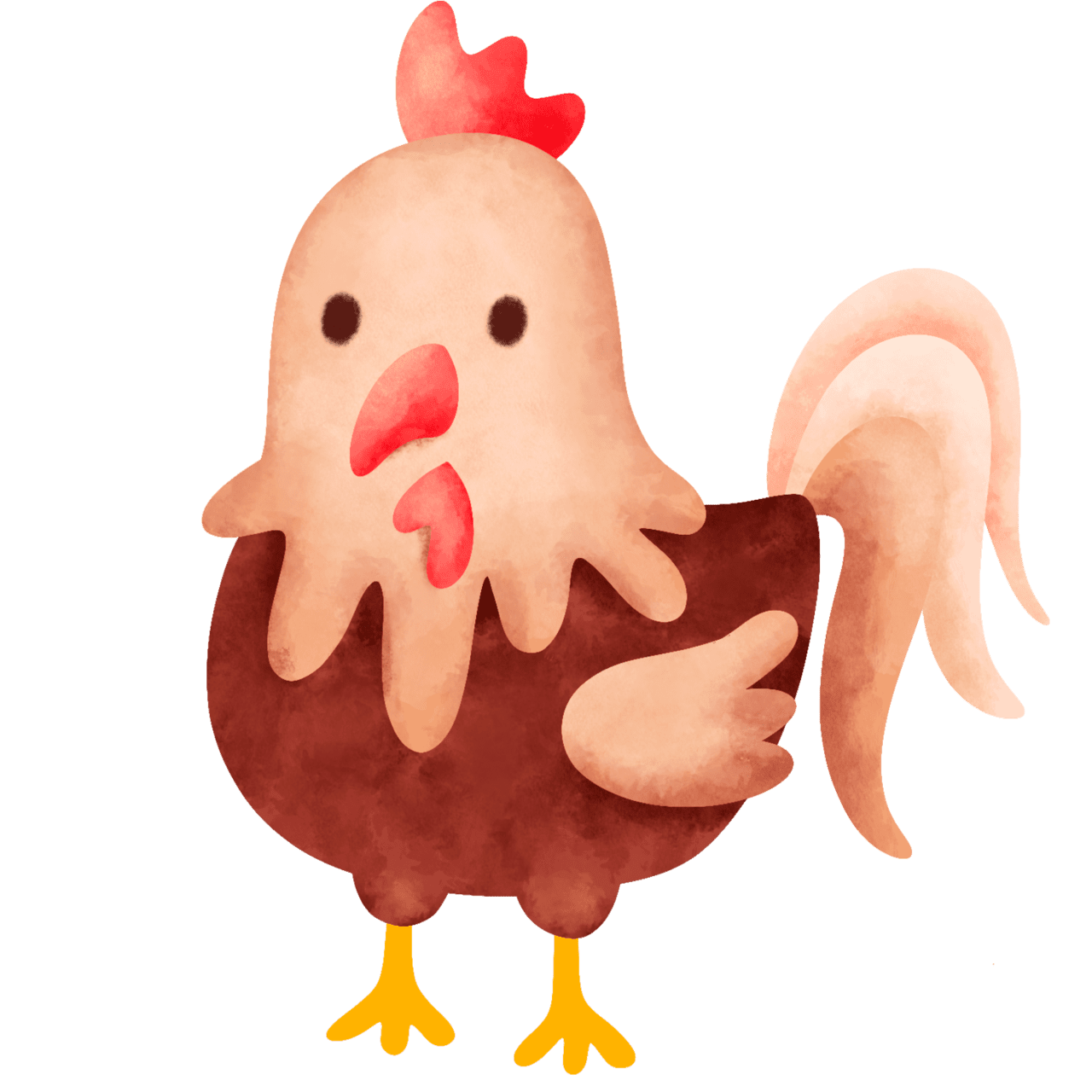 Rooster pin page clipart image 3