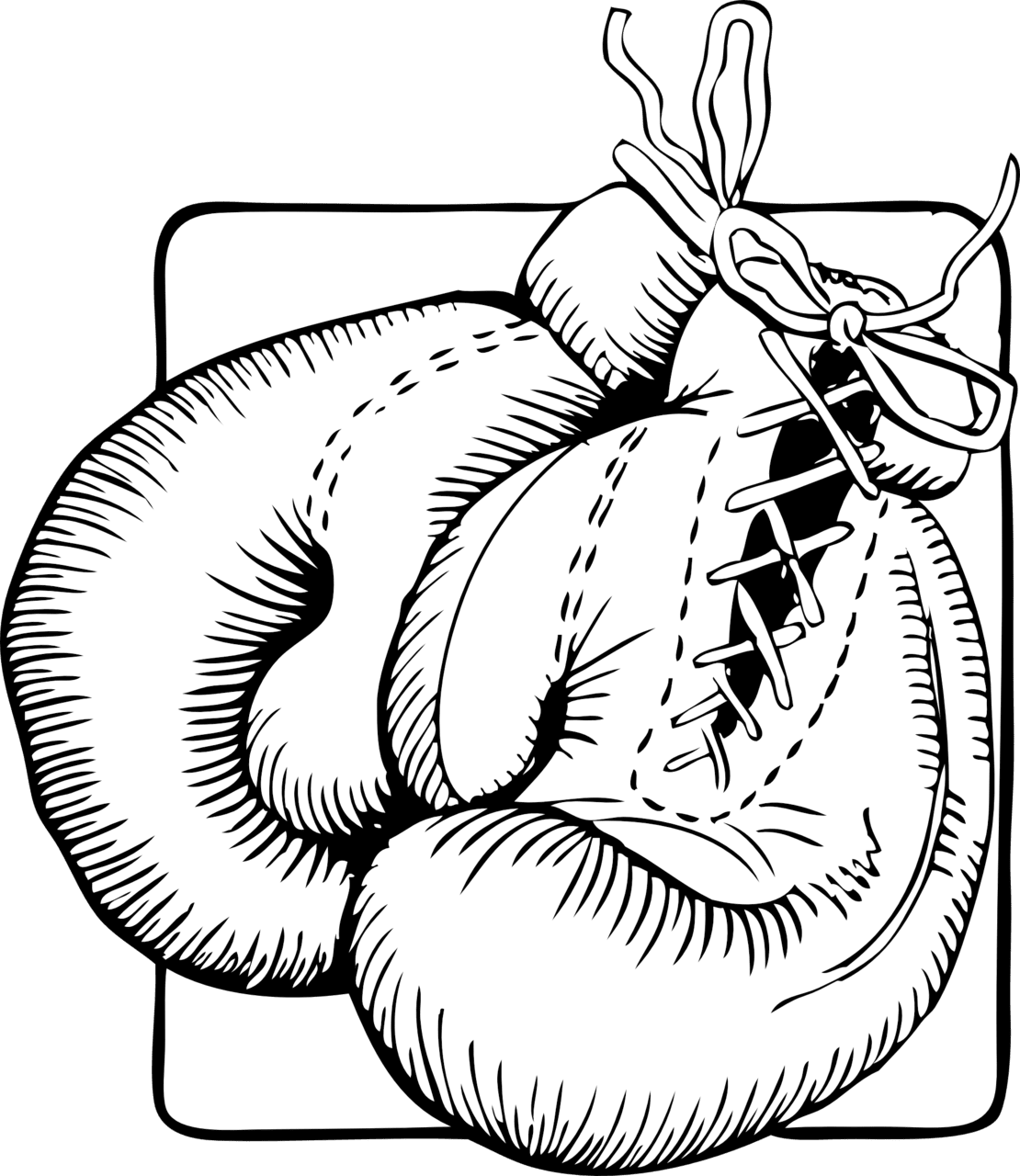 Boxing gloves pin page clipart image