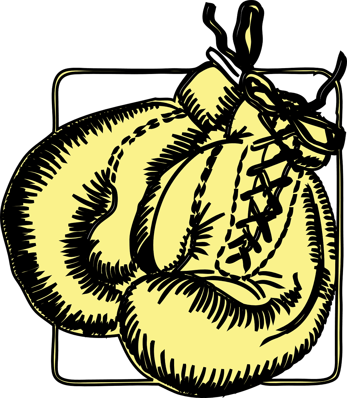 Boxing gloves yellow vector graphic clipart