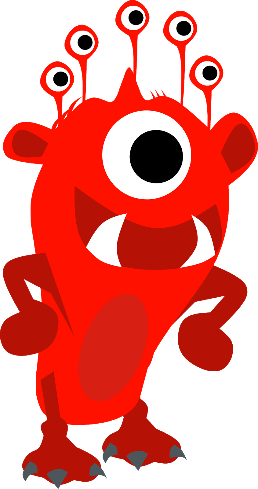 Of red monster cartoon character clipart logo