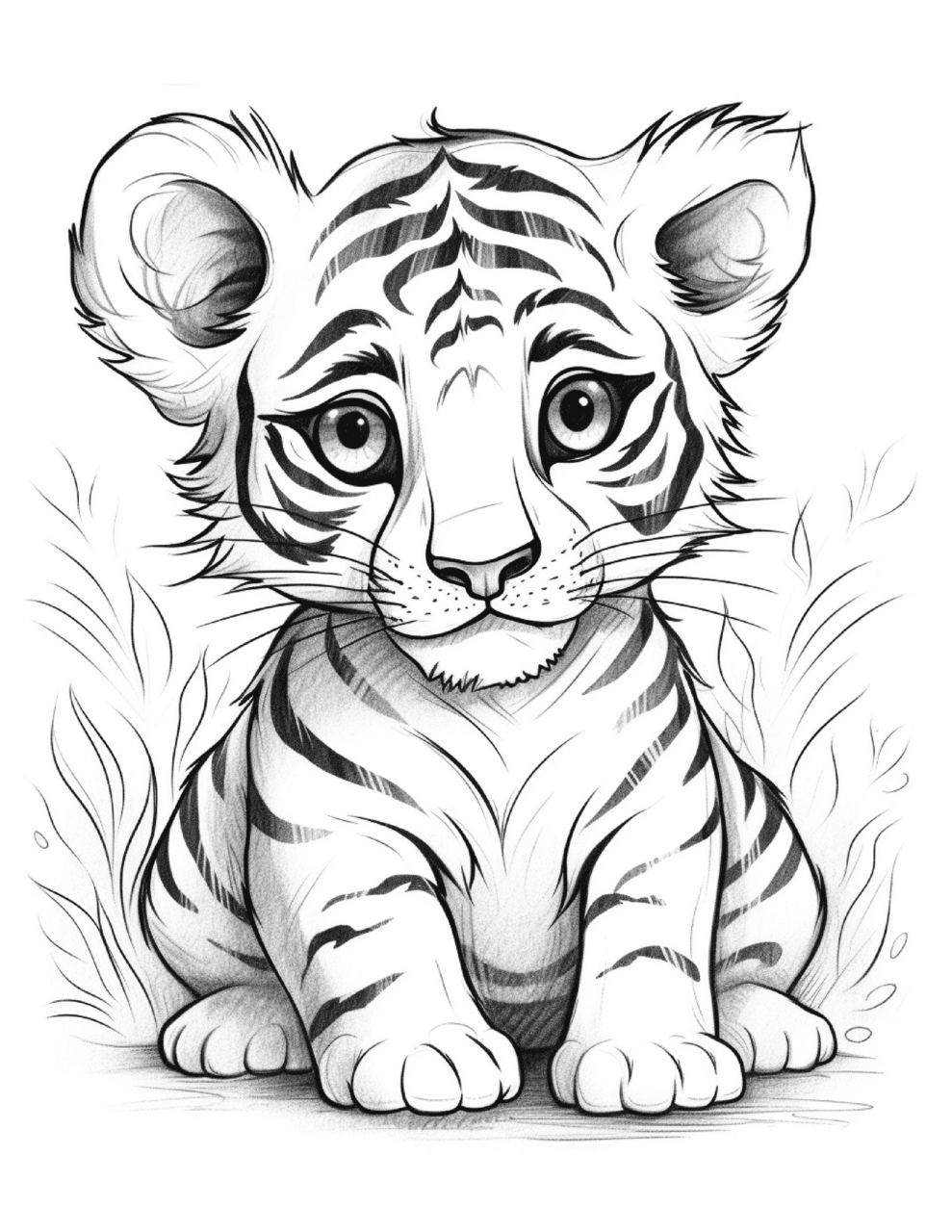 Cute baby animals coloring pages for kids printable clipart image