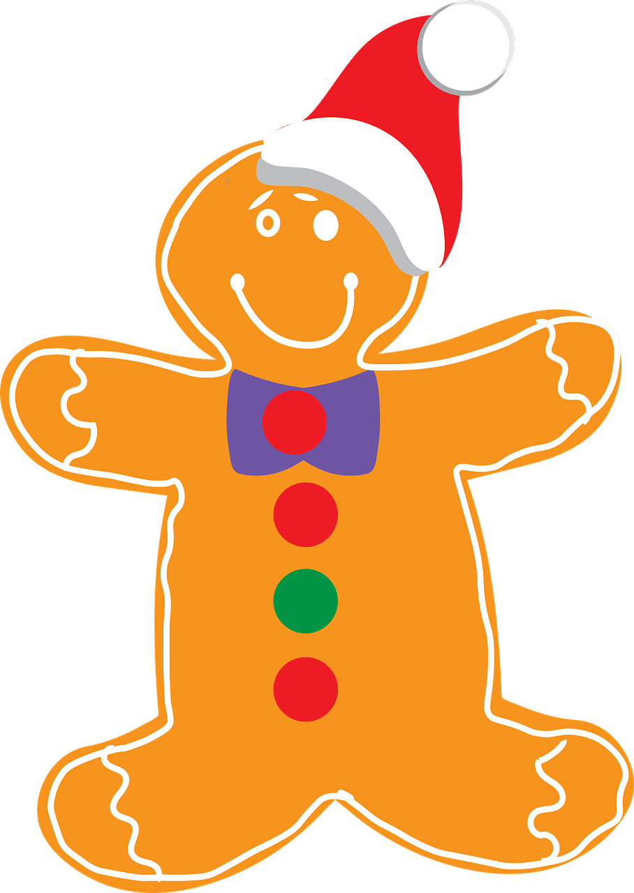 Christmas gingerbread man vector graphic clipart