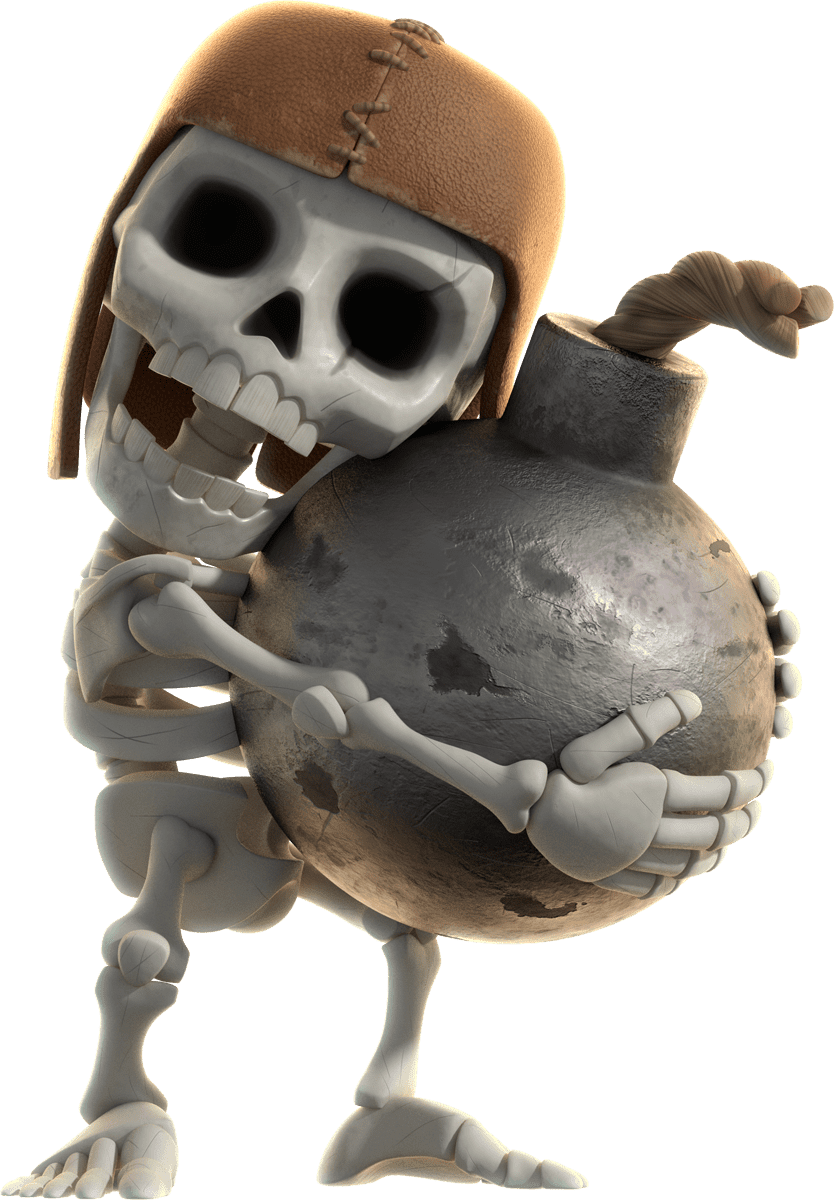 Clash of clans skeleton holding bomb stic clipart clip art