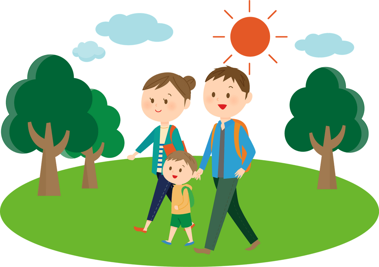 Family walking clipart photo