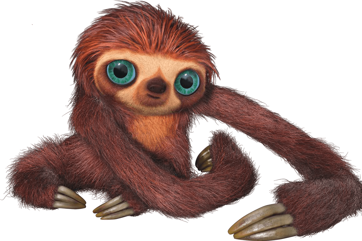 Sloth pin page clipart transparent