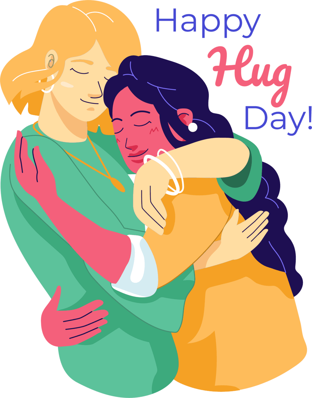 Happy hug day friends concept vector clipart
