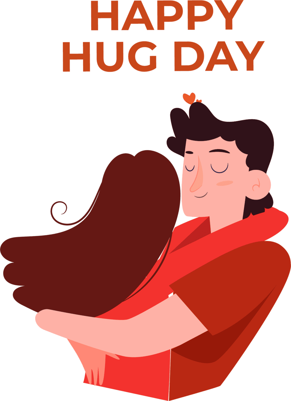 Couple hug lov happy day vector clipart