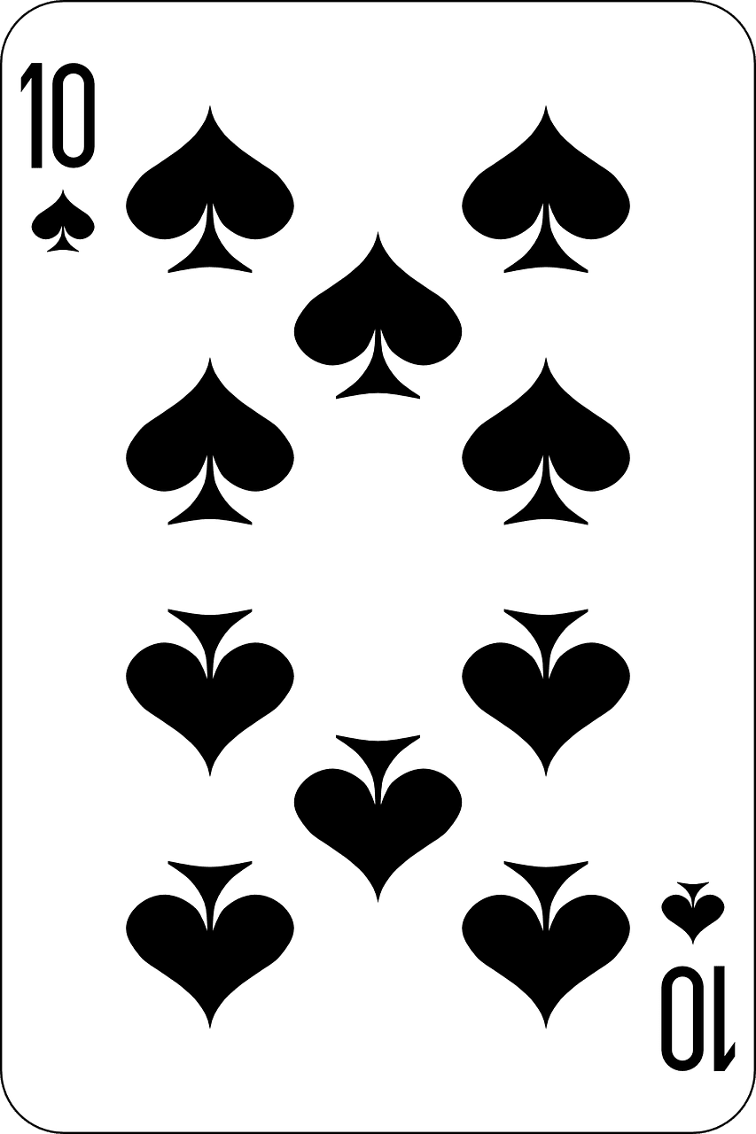 Playing cards spades ten deck vector graphic clipart