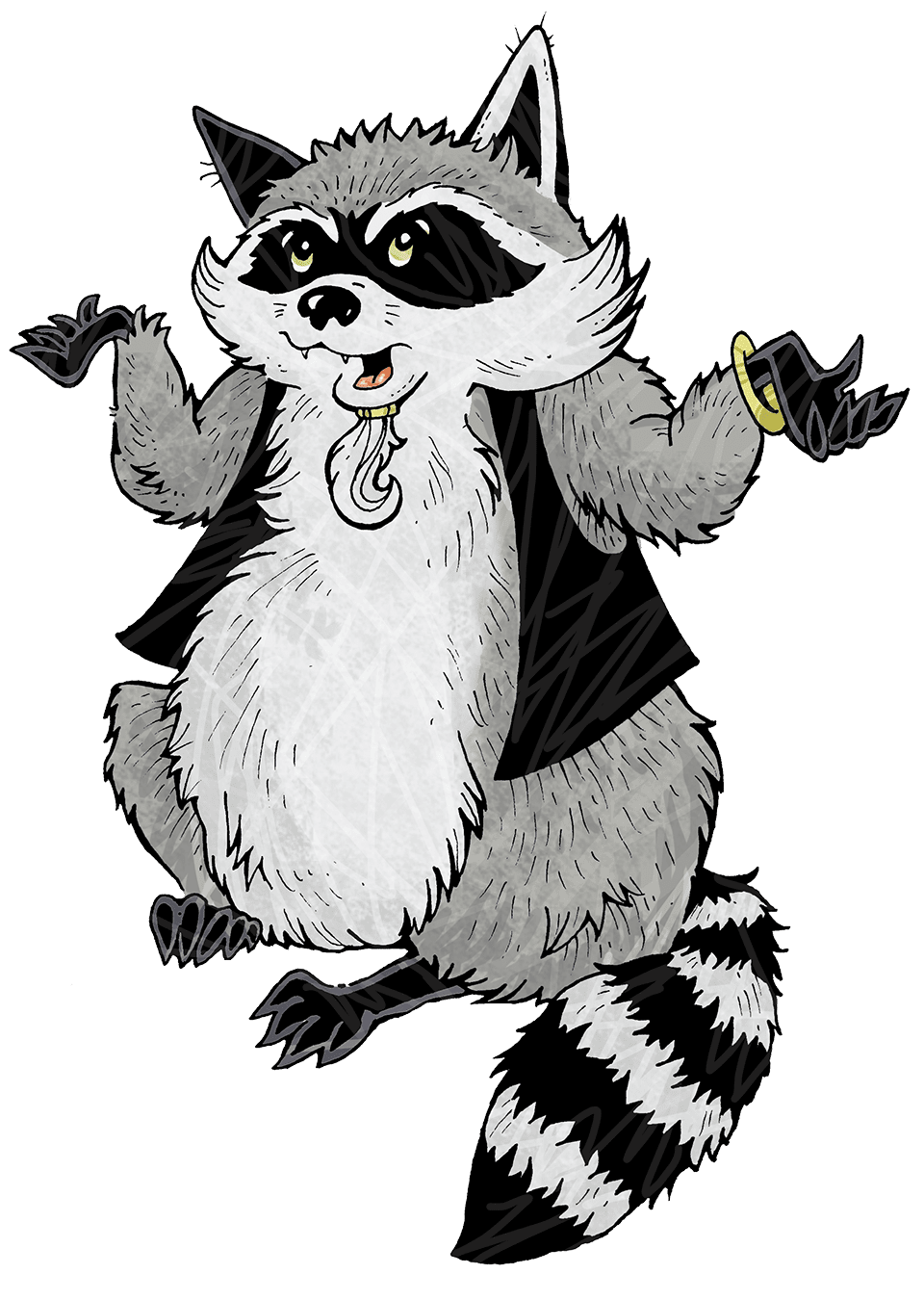Raccoon pin page clipart free