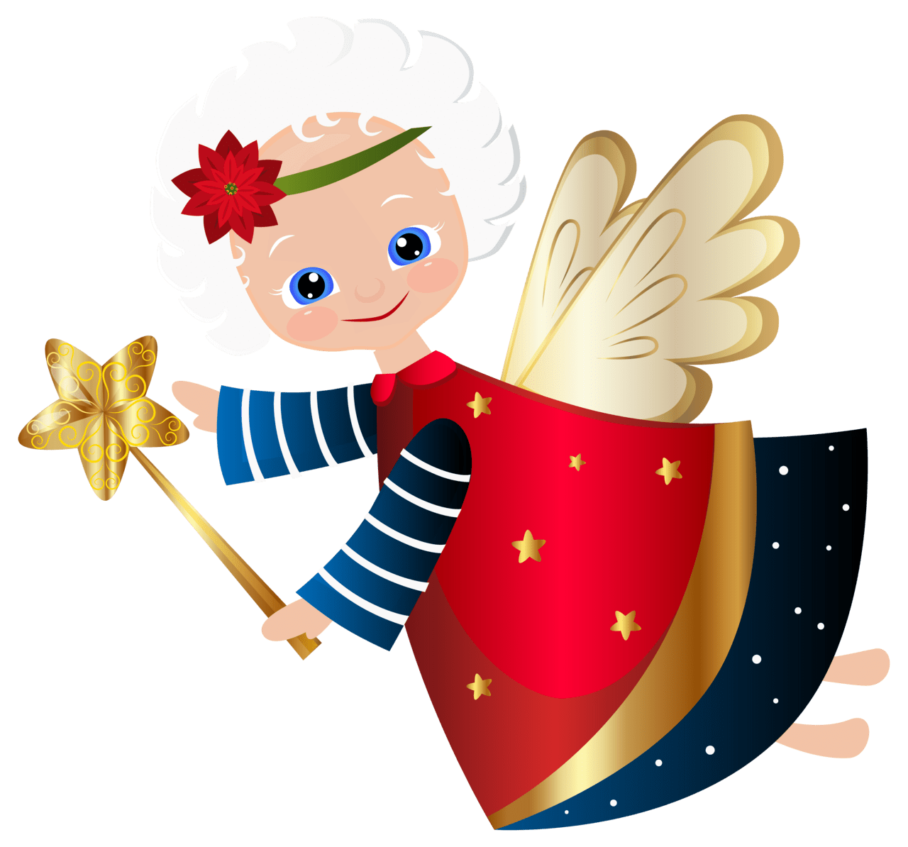 Fairy cute christmas angel clipart image