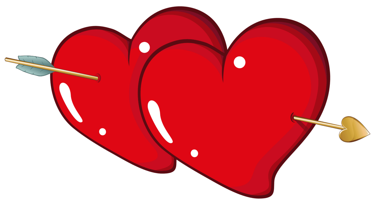 Happy valentines day valentine hearts with arrow clipart picture