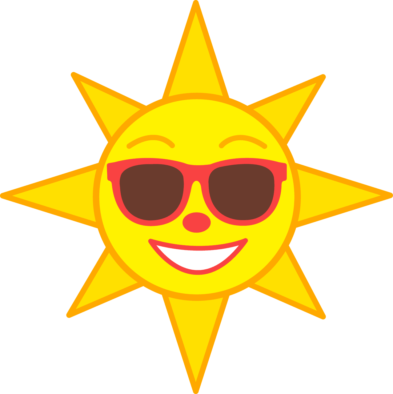 Summertime cartoon sun clipart background