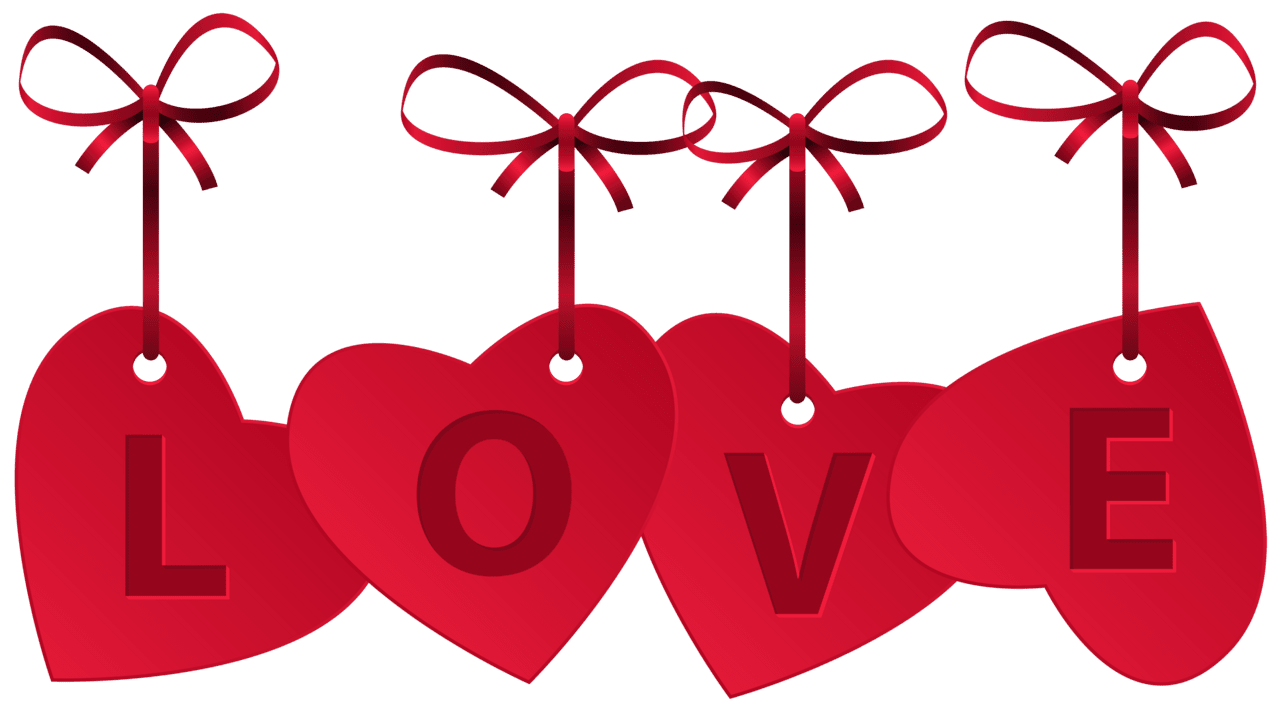 Happy valentines day hearts with love decoration clipart image