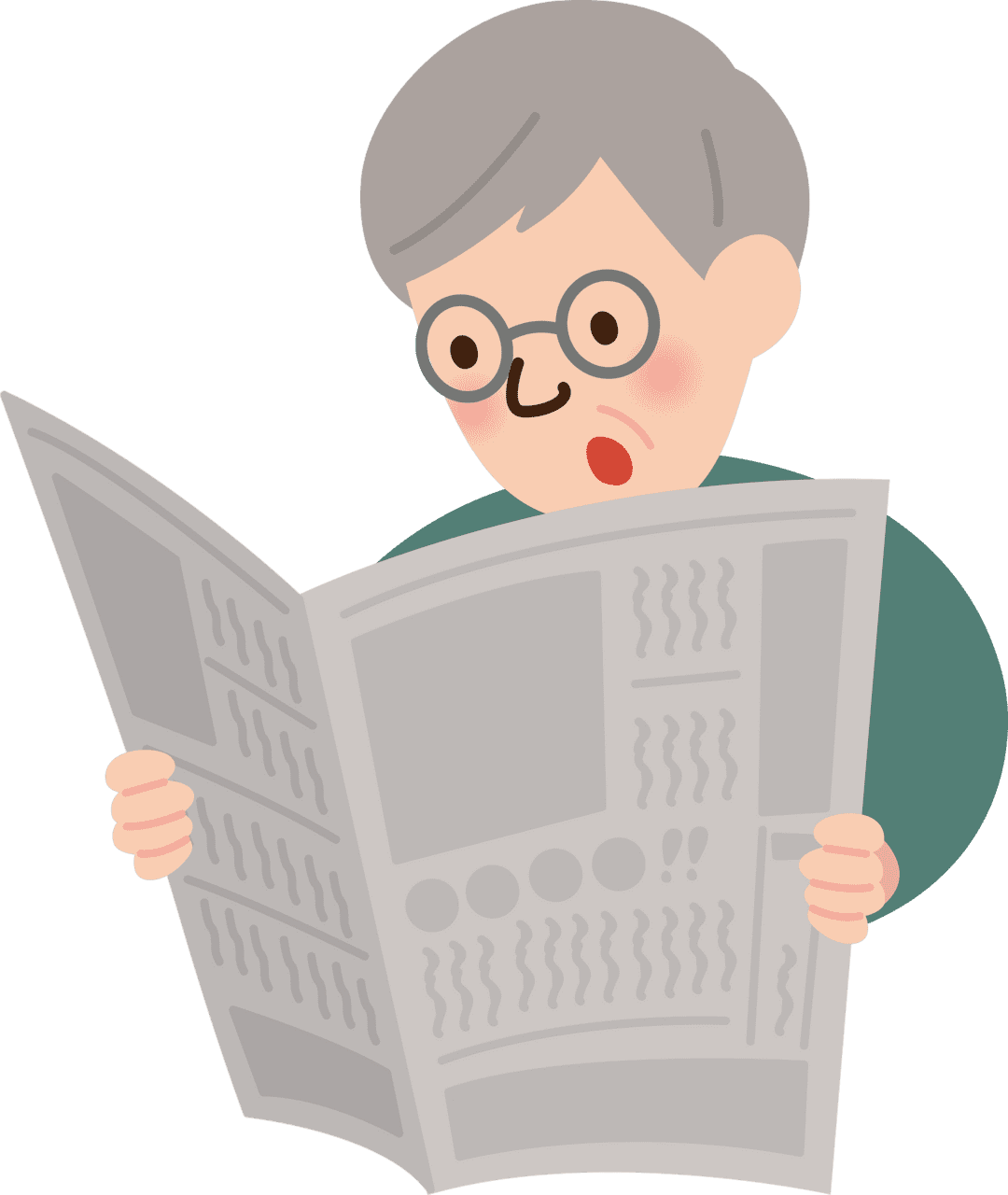 Henry grandfather is reading the newspaper vector clipart images