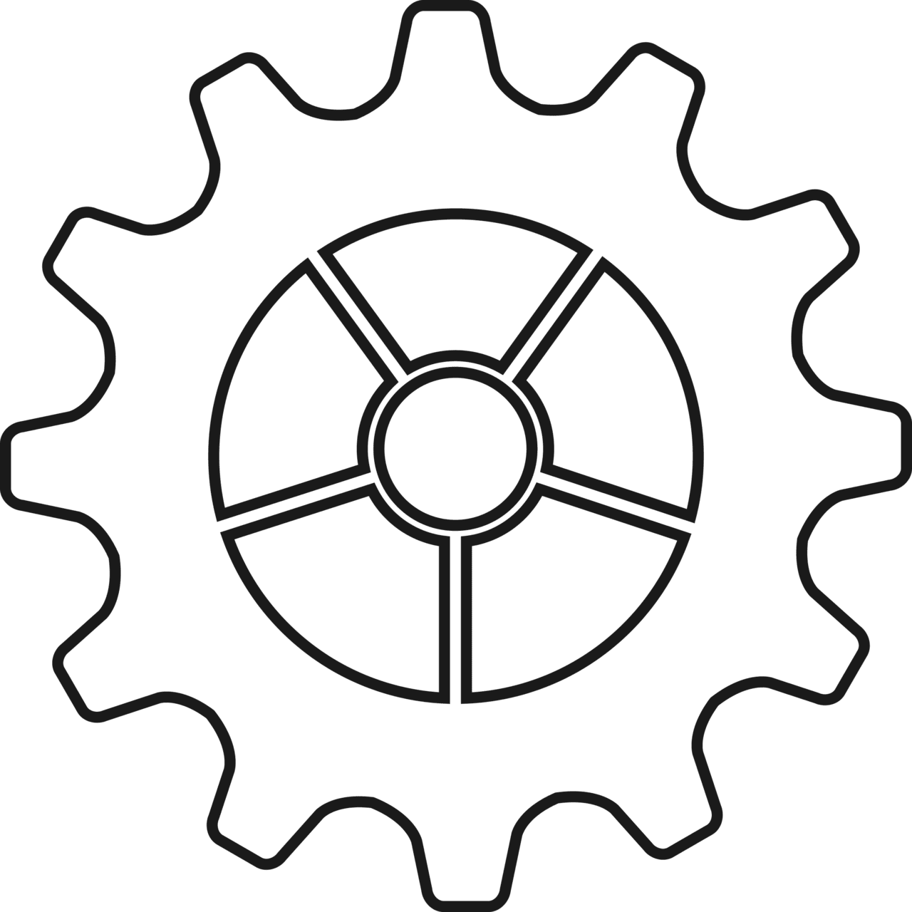 Line art gear clipart vector