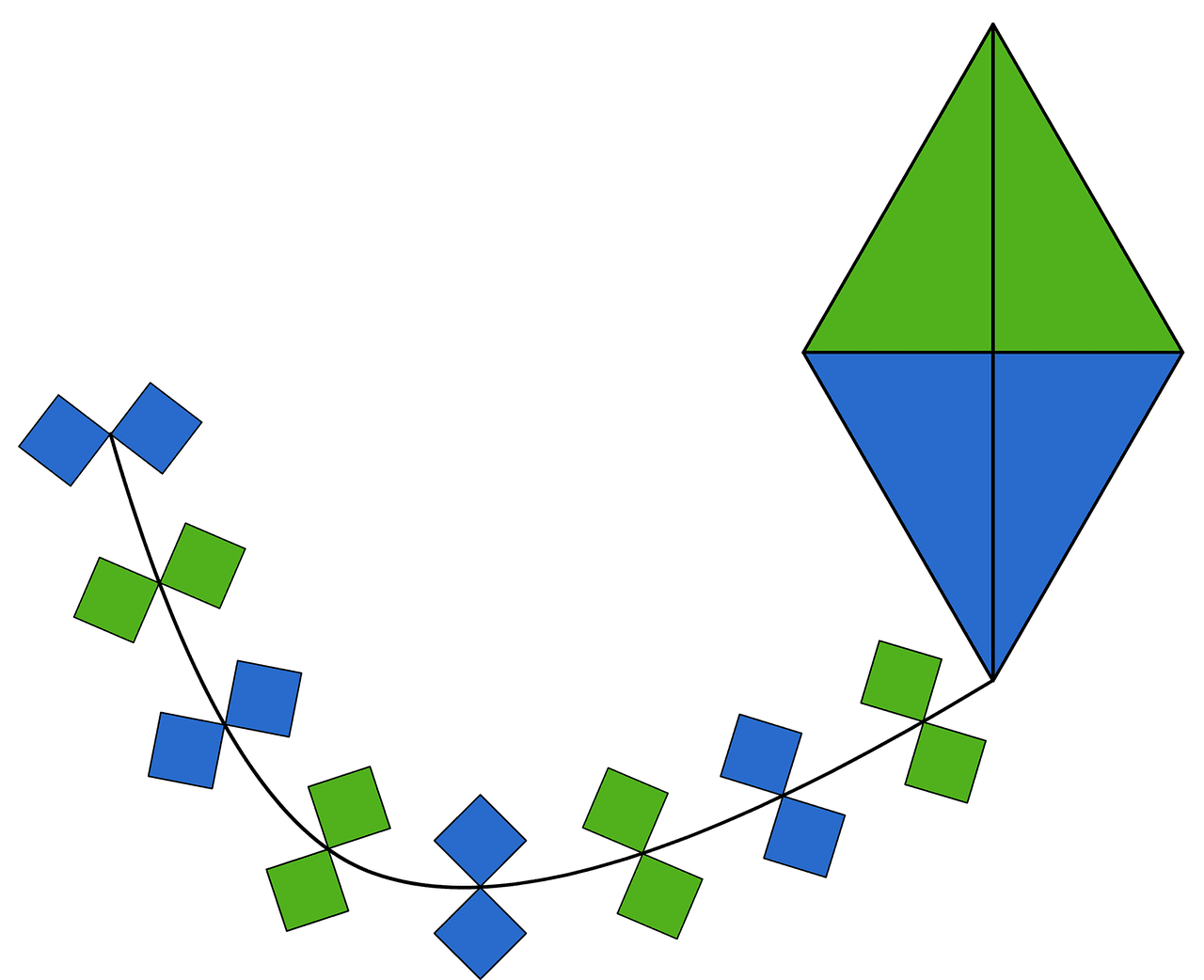 Kite toy boy green blue image from clipart