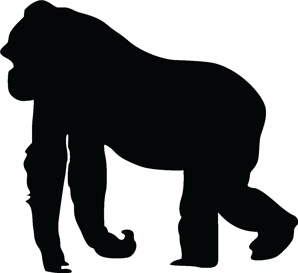 Gorilla silhouette wall vector clipart large size image