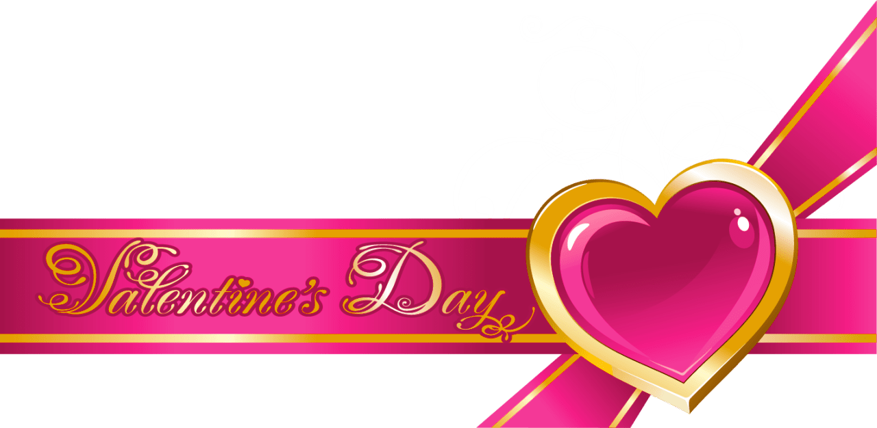 Happy valentines day valent decor with bow and heart clipart image