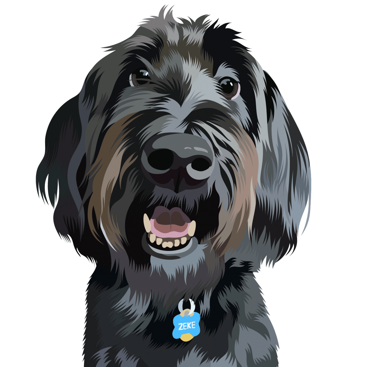 Dog black and white cute cartoon clipart vector