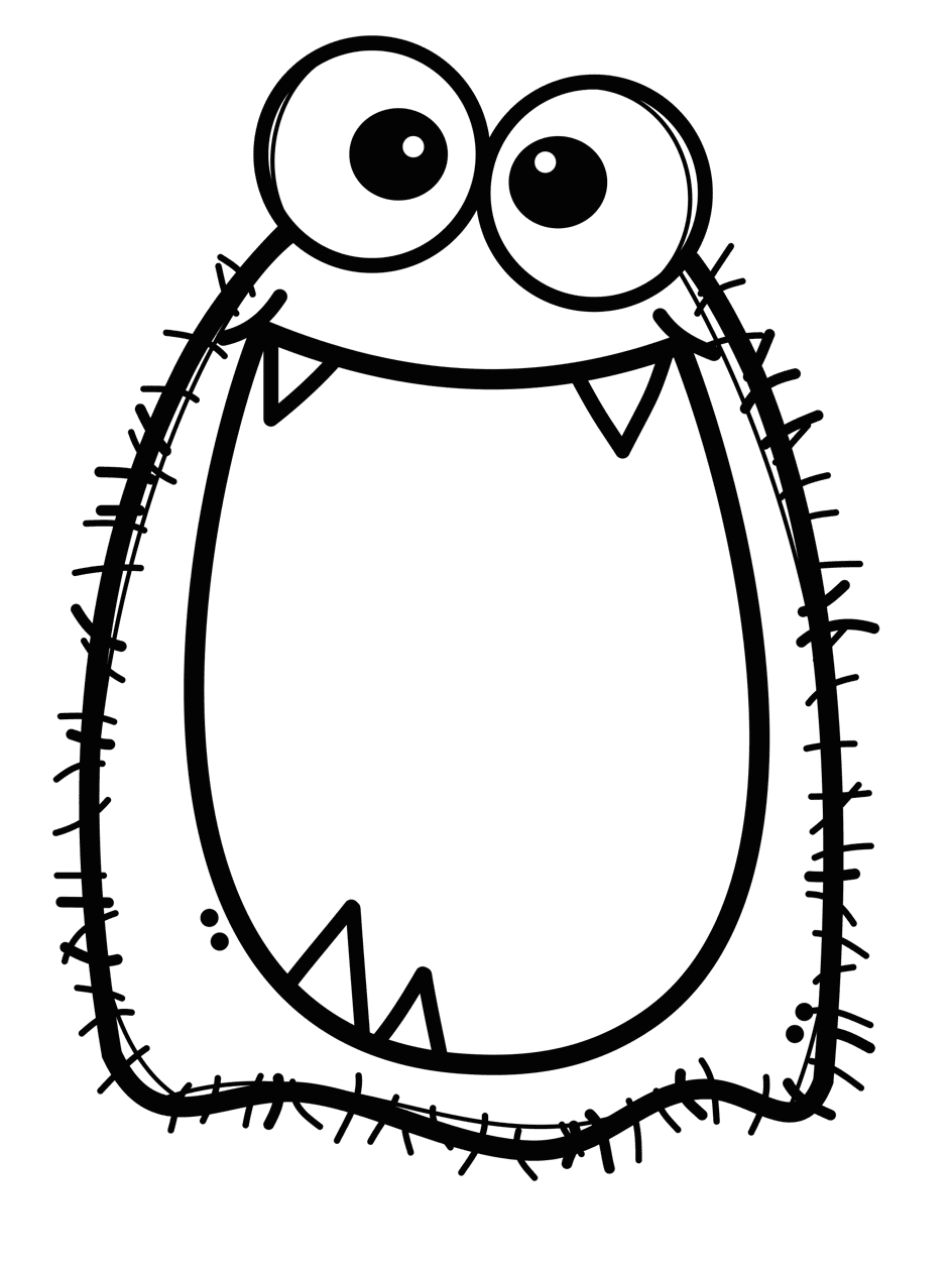 Monster pin page clipart image 4