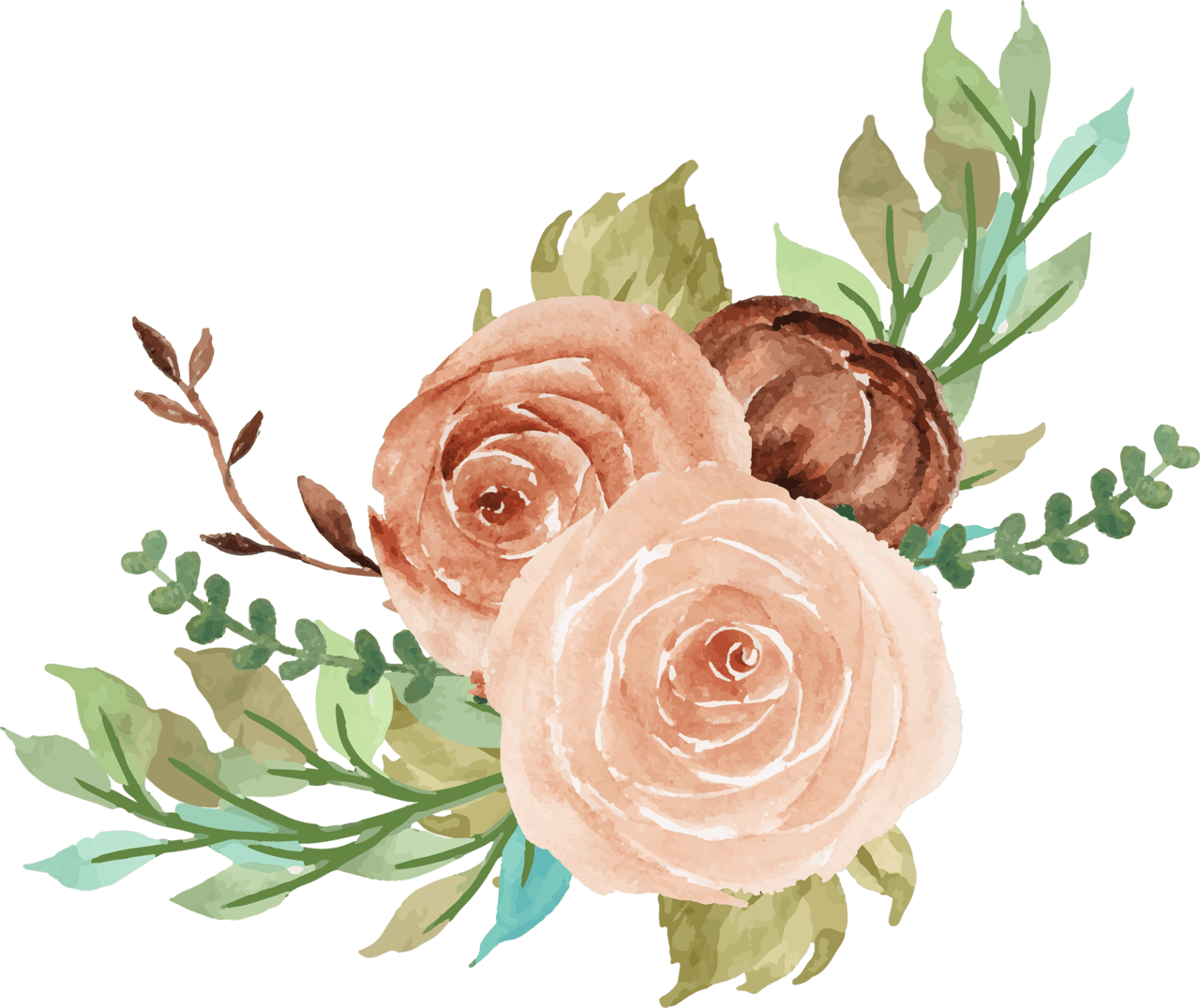 Autumn flower bouquet collection clipart photo