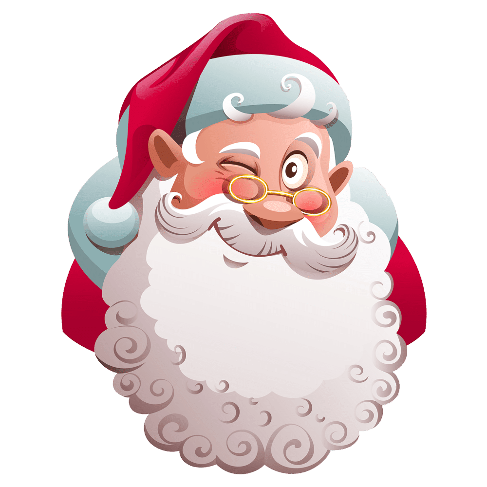 Santa claus cute face clipart for your holiday decorations clip art