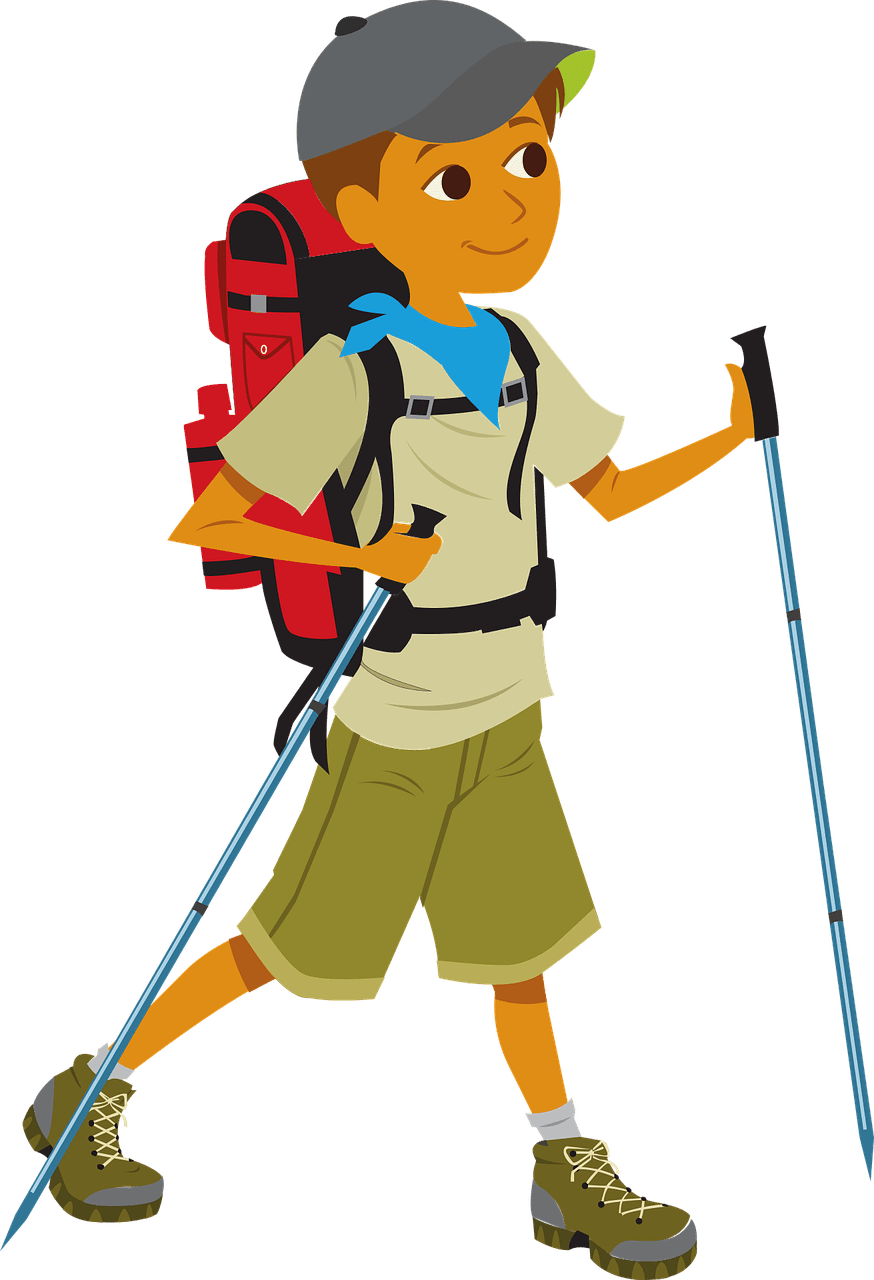 Hiking adventure nature traveler vector graphic clipart