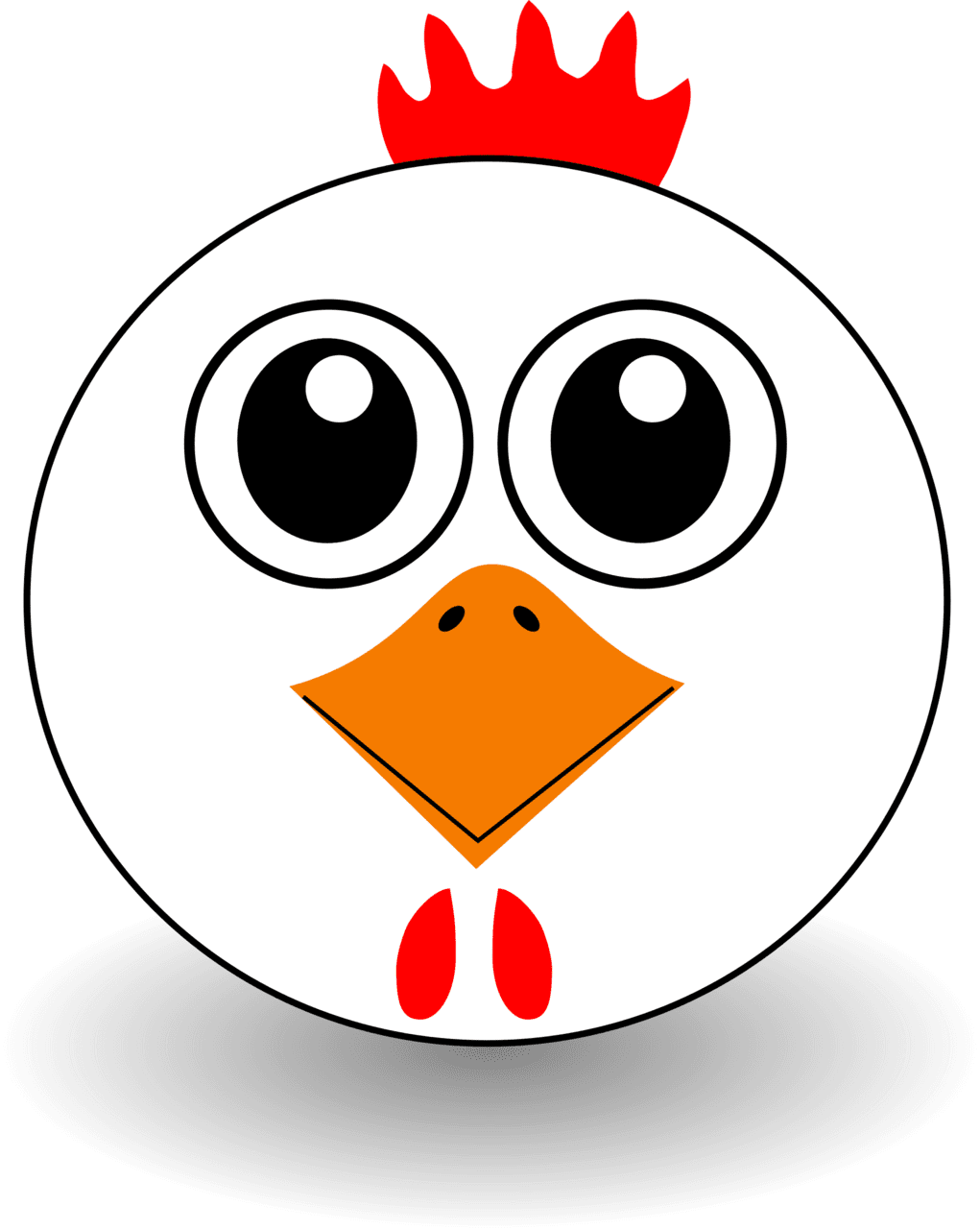 Funny chick en face cartoon clipart picture