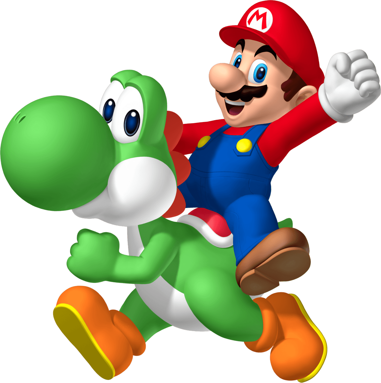 Game mario riding yoshi stic clipart vector