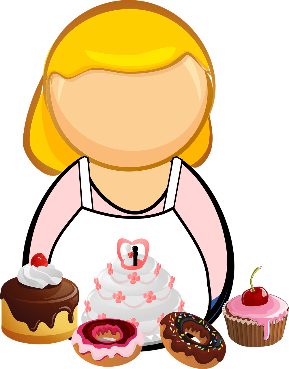 Baking bake cake ic characters vector graphic clipart