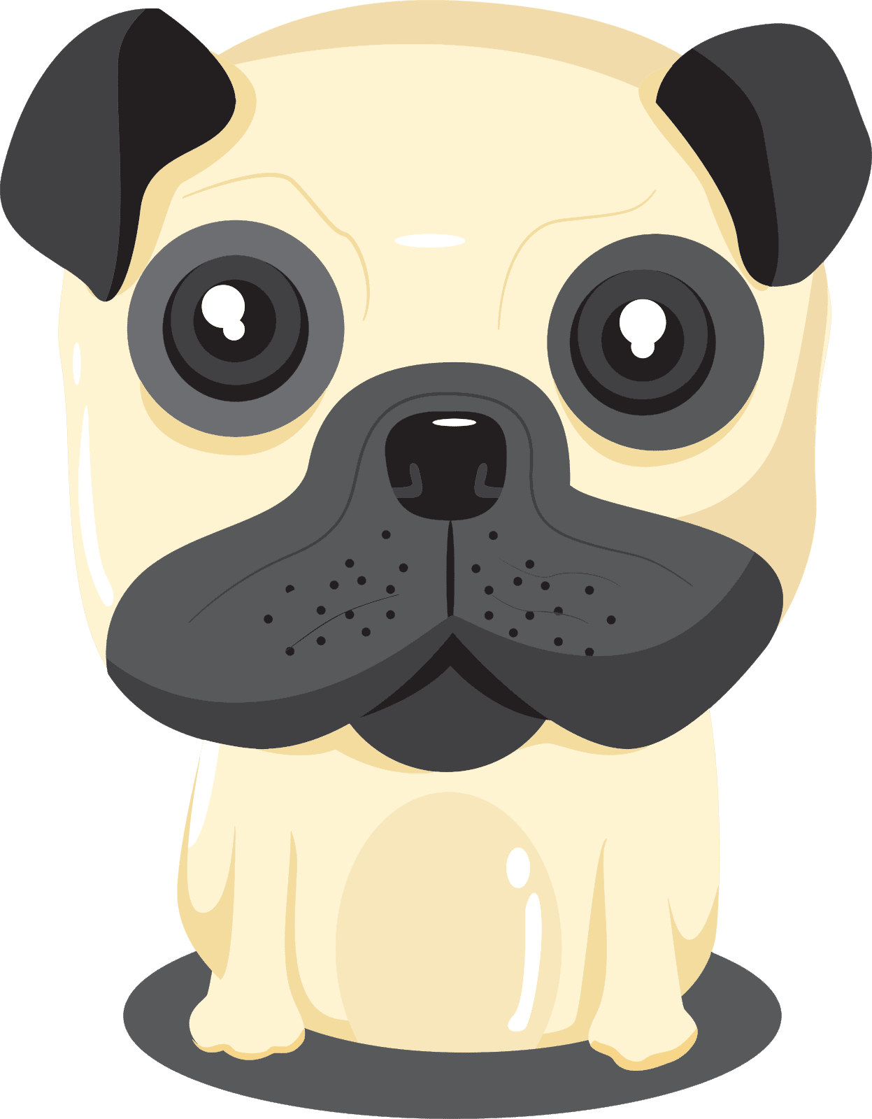 Cute pug puppy cartoon clipart free