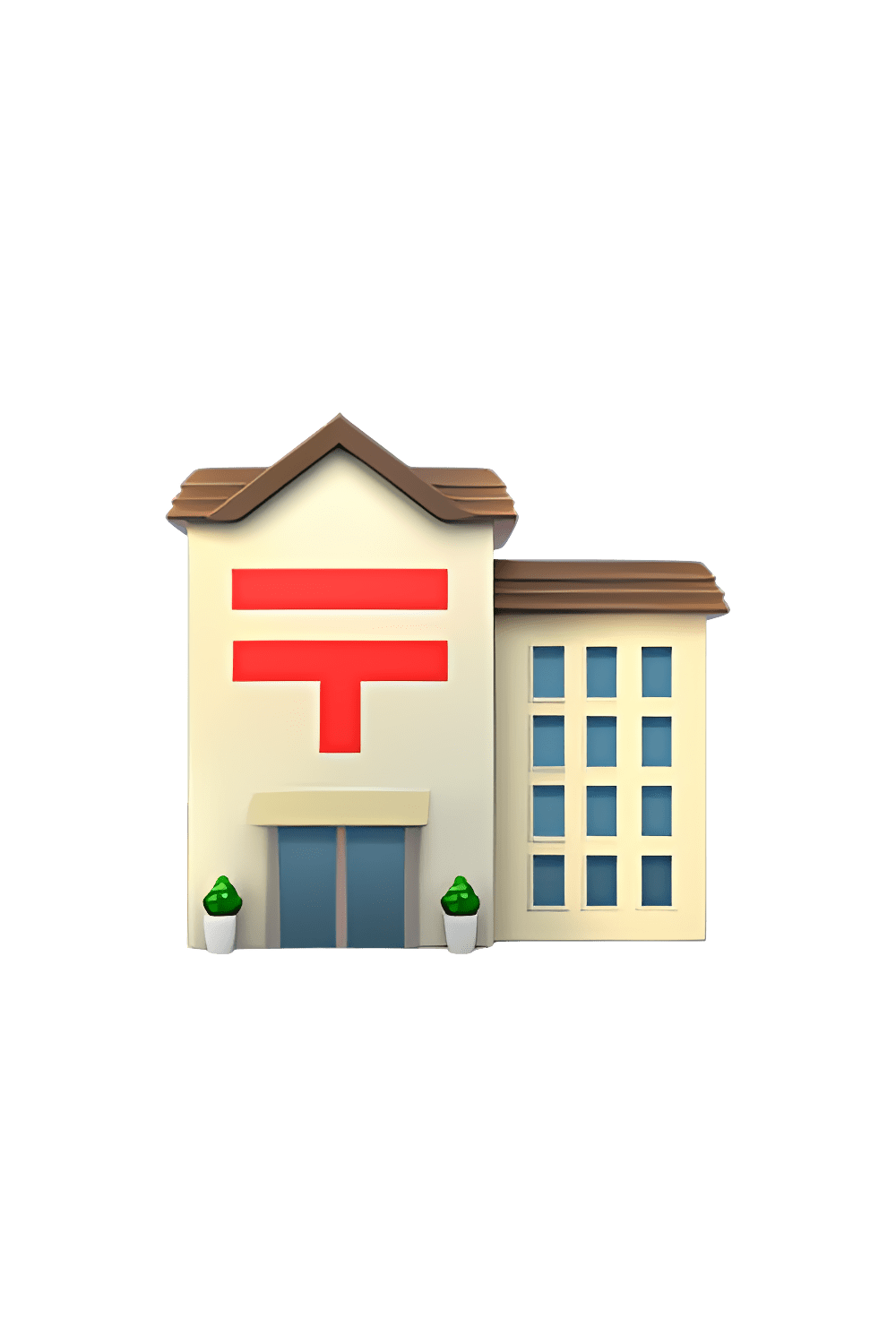 Building japanese post office emoji clipart background