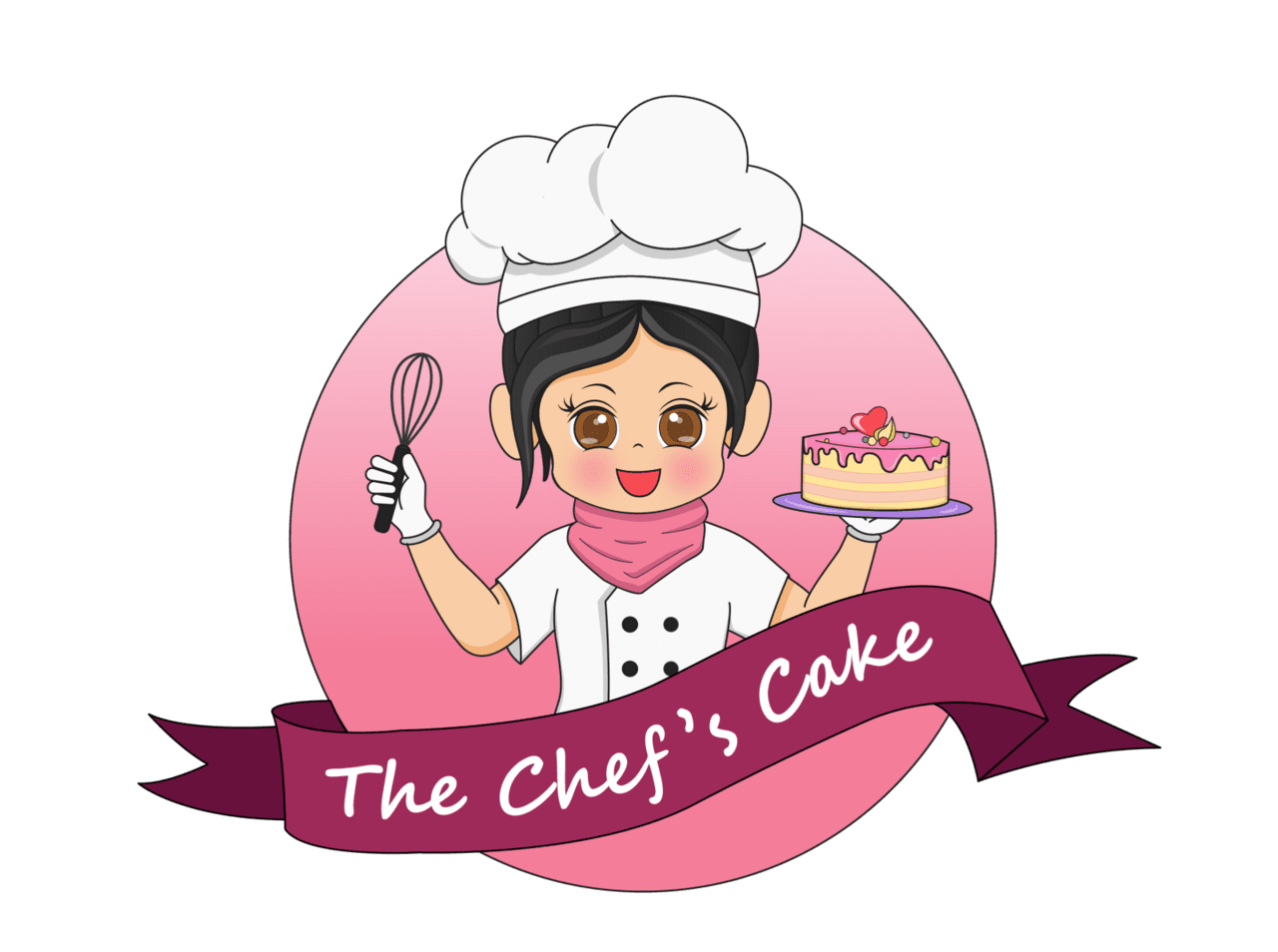 Chef cake shop logo clipart