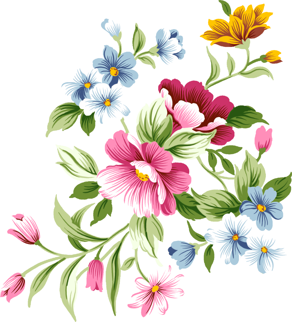 Flower bouquet pin page clipart image 3